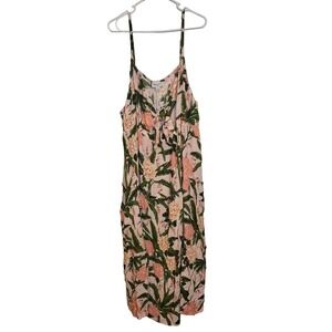 Agua Bendita X Target Peony Botanical Print Tie-Front Midi Dress- Size 4X